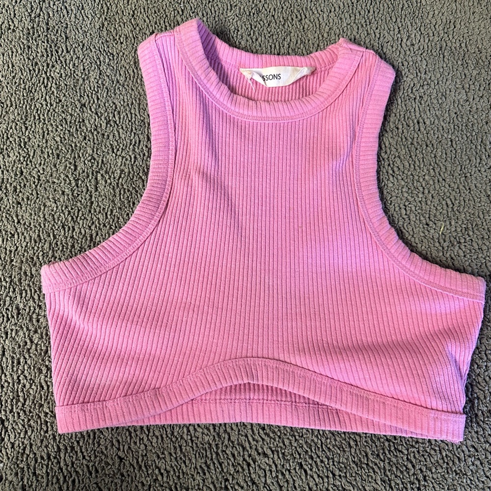 Glassons Mauve Ribbed Crop Top